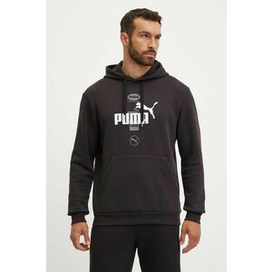 Puma bluza barbati, culoarea negru, cu glugă, cu imprimeu, 681741 imagine