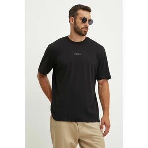 Boss Green tricou din bumbac barbati, culoarea negru, cu imprimeu, 50519368 imagine