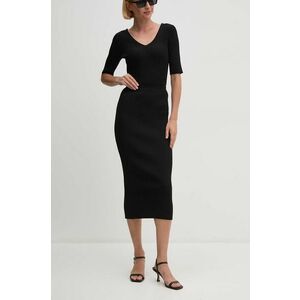 Dkny fusta culoarea negru, midi, creion, D2E4A122 imagine