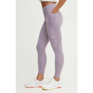 Puma leggins de antrenament Cloudspun Soft culoarea violet, neted, 525771 imagine