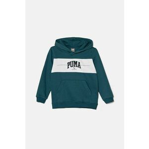 Puma bluza copii SQUAD Hoodie culoarea verde, cu glugă, cu imprimeu, 682775 imagine