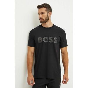 Boss Green tricou BOSS GREEN barbati, culoarea negru, cu imprimeu imagine