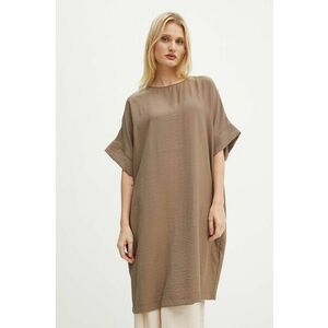 Bruuns Bazaar rochie CressBBGigi dress culoarea maro, mini, oversize, BBW3477N imagine