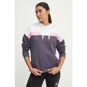 Puma bluza femei, culoarea gri, cu glugă, modelator, 681647 imagine