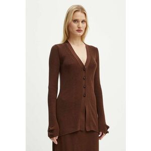 AERON cardigan din bumbac culoarea maro, light, PFPU256515 imagine