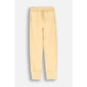 Coccodrillo pantaloni de trening din bumbac pentru copii culoarea bej, neted, EVERYDAY GIRL imagine