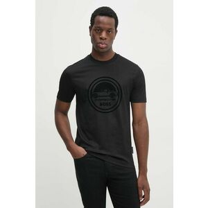 BOSS tricou din bumbac x Porsche barbati, culoarea negru, cu imprimeu, 50522795 imagine