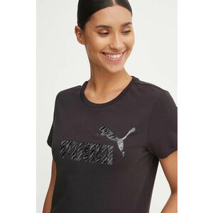 Puma tricou din bumbac femei, culoarea negru, 681490 imagine