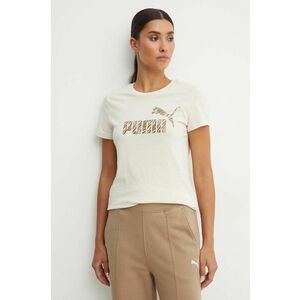 Puma tricou din bumbac femei, culoarea bej, 681490 imagine