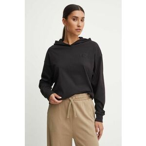 Puma bluza femei, culoarea negru, cu glugă, neted, 682503 imagine