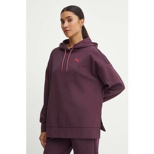 Puma bluza femei, culoarea violet, cu glugă, neted, 626636 imagine