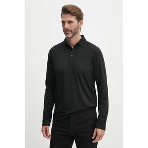 Sisley longsleeve barbati, culoarea negru, neted, 32WHS300R imagine