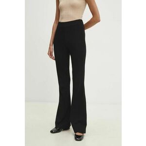 Answear Lab pantaloni femei, culoarea negru, evazati, high waist imagine