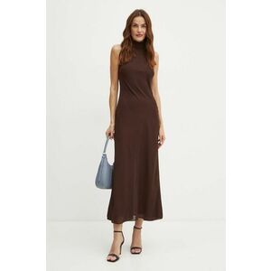 Bardot rochie OLA culoarea maro, maxi, mulata, 59406DB imagine