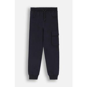 Coccodrillo pantaloni de trening din bumbac pentru copii culoarea albastru marin, neted, EVERYDAY BOY imagine