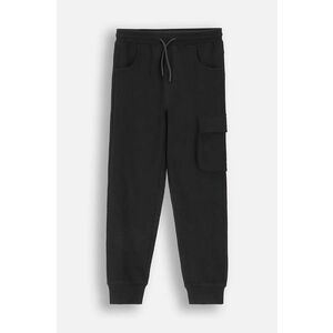 Coccodrillo pantaloni de trening din bumbac pentru copii culoarea negru, neted, EVERYDAY BOY imagine