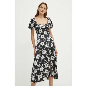 Bardot rochie GILLIAN culoarea negru, midi, evazati, 59235DB1 imagine