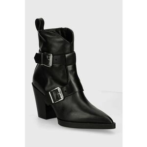 Karl Lagerfeld cizme de piele KOWBOY femei, culoarea negru, cu toc drept, KL31254 imagine