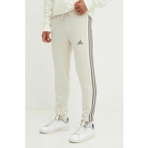 adidas pantaloni de trening culoarea bej, cu imprimeu imagine