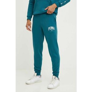 Puma pantaloni de trening culoarea turcoaz, cu imprimeu, 681800 imagine