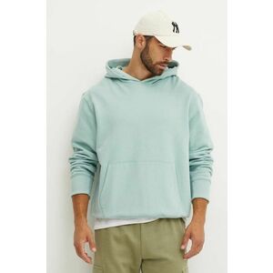 adidas Originals hanorac de bumbac barbati, culoarea verde, cu glugă, neted, IX9810 imagine