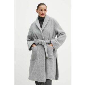 Max Mara Leisure palton de lana culoarea gri, de tranzitie, oversize, 2426906018600 imagine