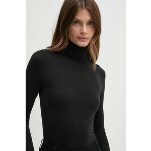 United Colors of Benetton longsleeve femei, culoarea negru, cu guler, 1X1BD2240 imagine