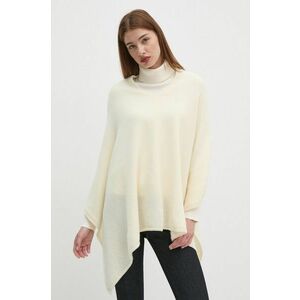 United Colors of Benetton poncho de lana culoarea bej, 103MDU004 imagine