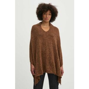 United Colors of Benetton poncho de lana culoarea maro, 103MDU004 imagine