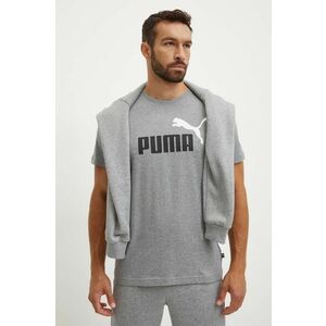 Puma tricou din bumbac barbati, culoarea gri, cu imprimeu, 847382 imagine