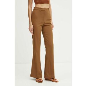 Bardot pantaloni HALIFAX femei, culoarea maro, evazati, high waist, 58902PB imagine