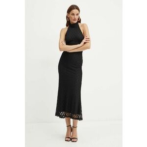 Bardot rochie culoarea negru, maxi, mulata imagine