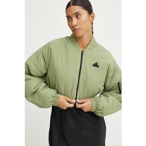 adidas geaca City Escape femei, culoarea verde, de tranzitie, oversize, IW5224 imagine