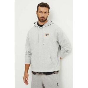 Puma hanorac de bumbac barbati, culoarea gri, cu glugă, cu imprimeu, 626748 imagine