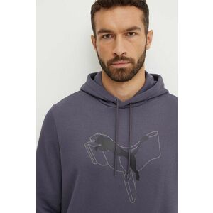 Puma bluza barbati, culoarea gri, cu glugă, cu imprimeu, 683799 imagine