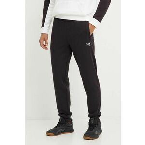 Puma pantaloni de trening din bumbac culoarea negru, neted, 676816 imagine