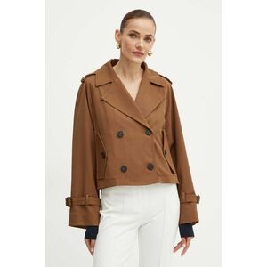 Weekend Max Mara geaca din amestec de lana culoarea maro, de tranzitie, oversize, 2425026011600 imagine