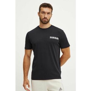 Napapijri tricou din bumbac S-Aleen barbati, culoarea negru, cu imprimeu, NP0A4IN70411 imagine