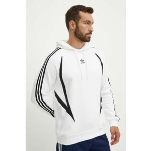 adidas Originals hanorac de bumbac barbati, culoarea alb, cu glugă, modelator, IZ4829 imagine