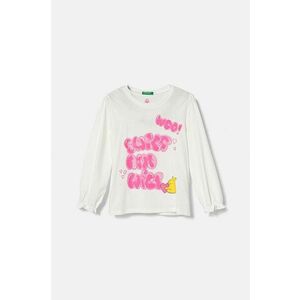 United Colors of Benetton longsleeve din bumbac pentru copii culoarea alb, 3I1XG10FA imagine