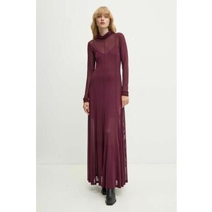 Remain rochie Maxi Mesh Dress culoarea bordo, maxi, evazati, 5019472694 imagine