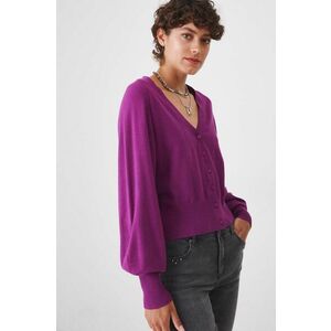 Medicine cardigan femei, culoarea violet, light imagine