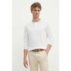 Sisley longsleeve din bumbac culoarea alb, neted, 3WF0S1034 imagine