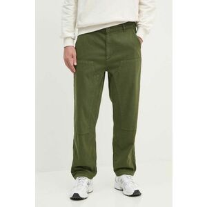 United Colors of Benetton pantaloni din amestec de in culoarea verde, drept, 4V3EUF04A imagine