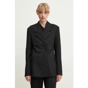 Remain sacou din lana Fitted Blazer culoarea negru, cu doua randuri de nasturi, neted, 501915100 imagine