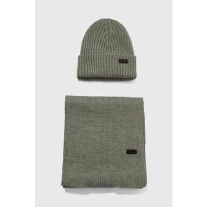 Barbour set căciulă și fular Crimdon Beanie & Scarf Gift Set culoarea gri MGS0019 imagine