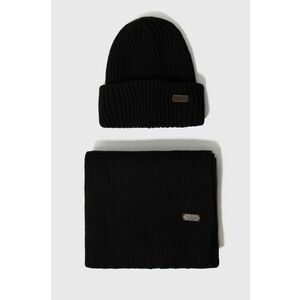 Barbour set căciulă și fular Crimdon Beanie & Scarf Gift Set culoarea negru MGS0019 imagine