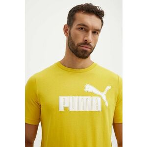 Puma tricou barbati, culoarea galben, cu imprimeu, 681861 imagine