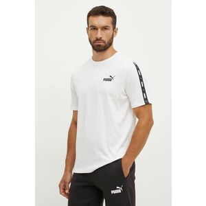 Puma tricou din bumbac barbati, culoarea alb, cu imprimeu, 847382 imagine