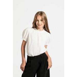 Coccodrillo bluza de bumbac pentru copii culoarea alb, neted, BACK TO SCHOOL GIRL imagine